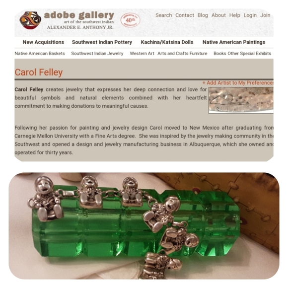 VINTAGE CAROL FELLEY SIGNED 925 SOLID STERLING STORY TELLER LINK BRACELET - Picture 3 of 16